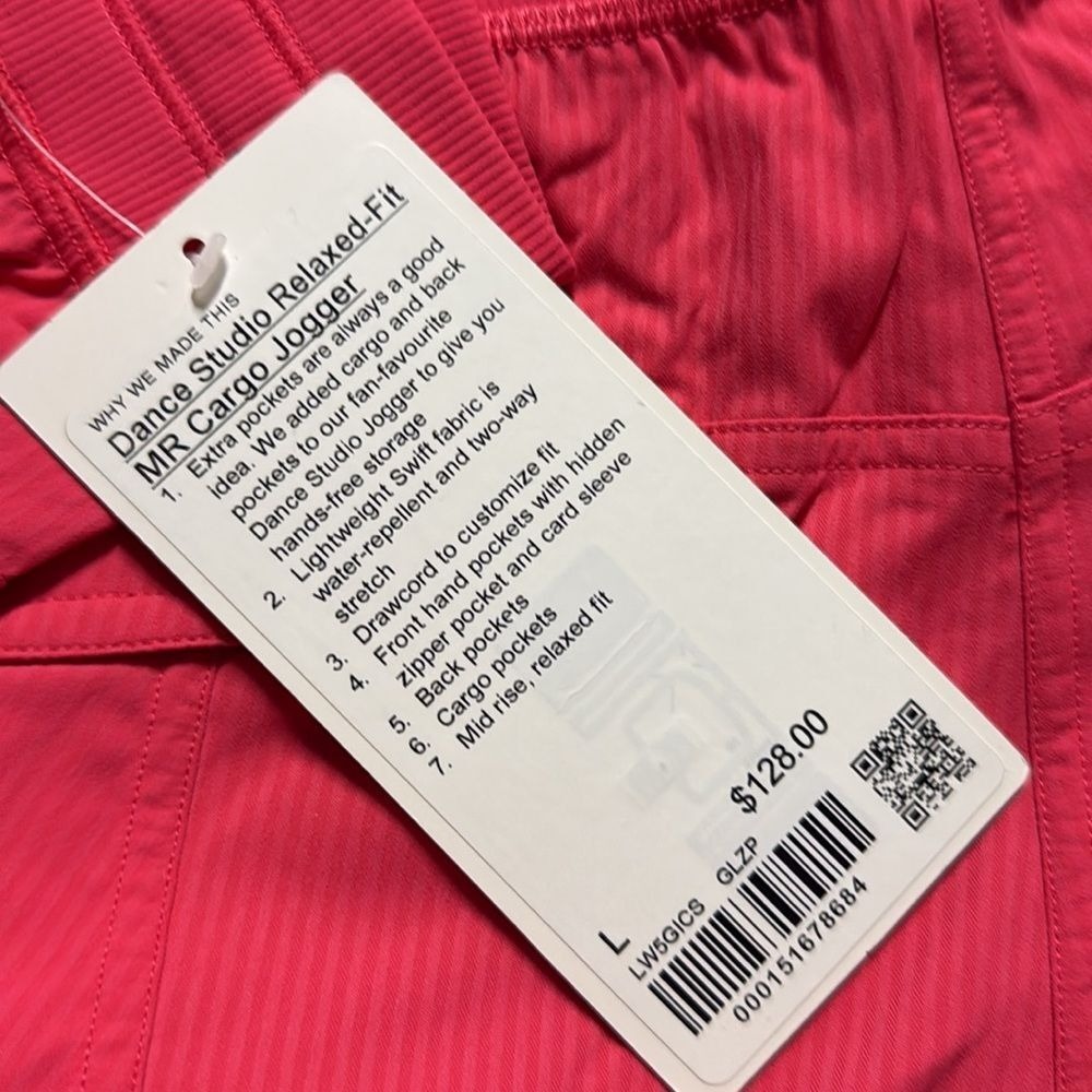 Lululemon Dance Studio Mid-Rise‎ Cargo Jogger Glaze pink large NWT - Picture 7 of 8